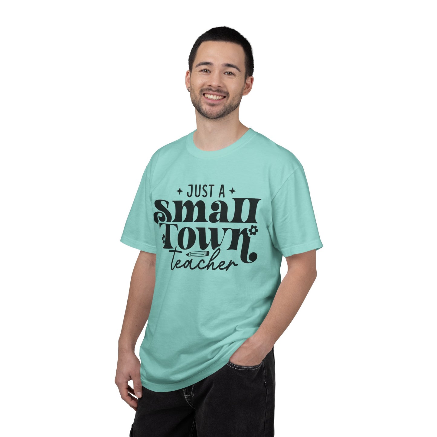 Just a Small Town Teacher T-Shirt — Retro Script Teacher Gift