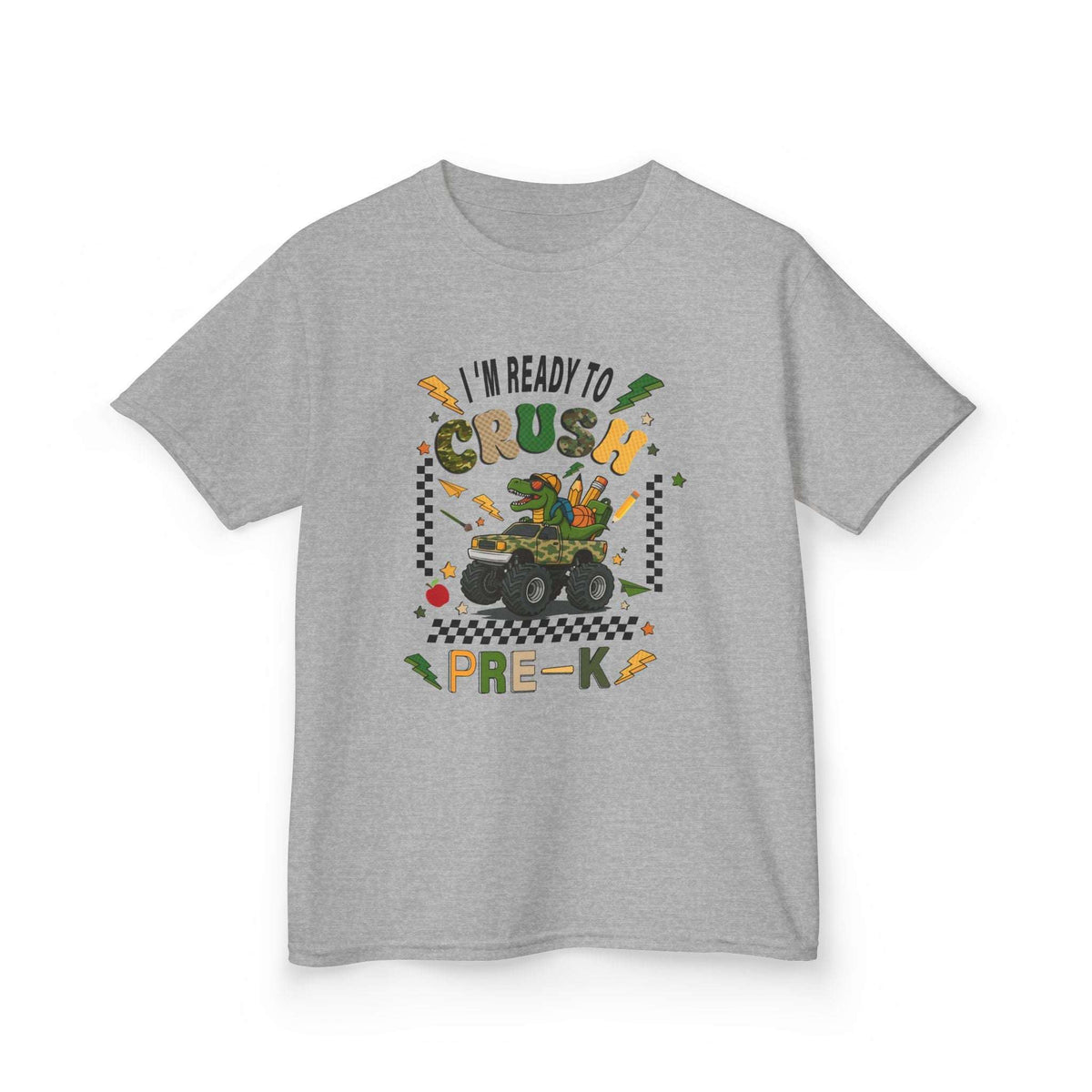 Kids Tee — “I’m Ready to Crush Pre-K” Monster Truck Preschool Shirt
