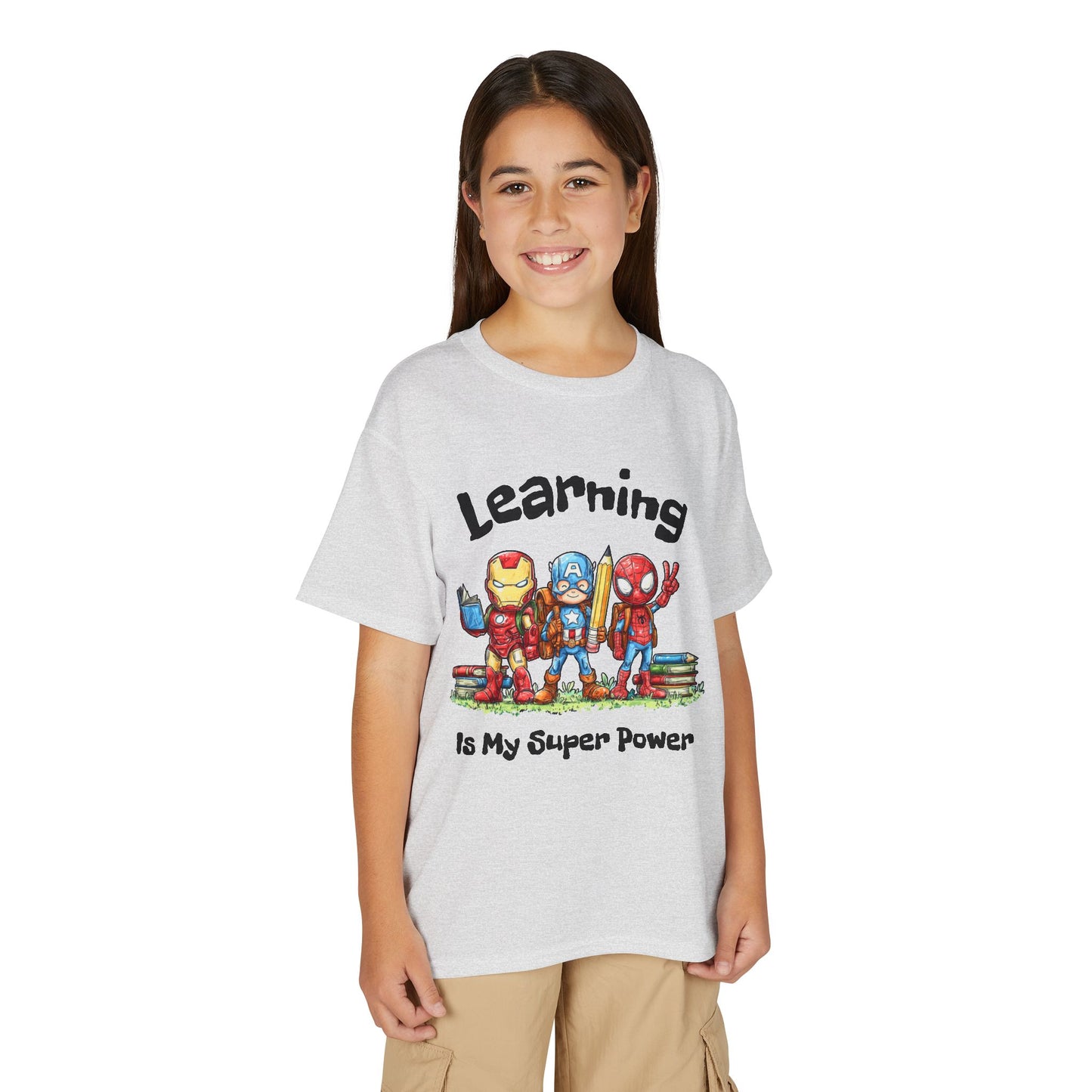 "Learning Is My Super Power" Youth Graphic Tee (Heroes Design)