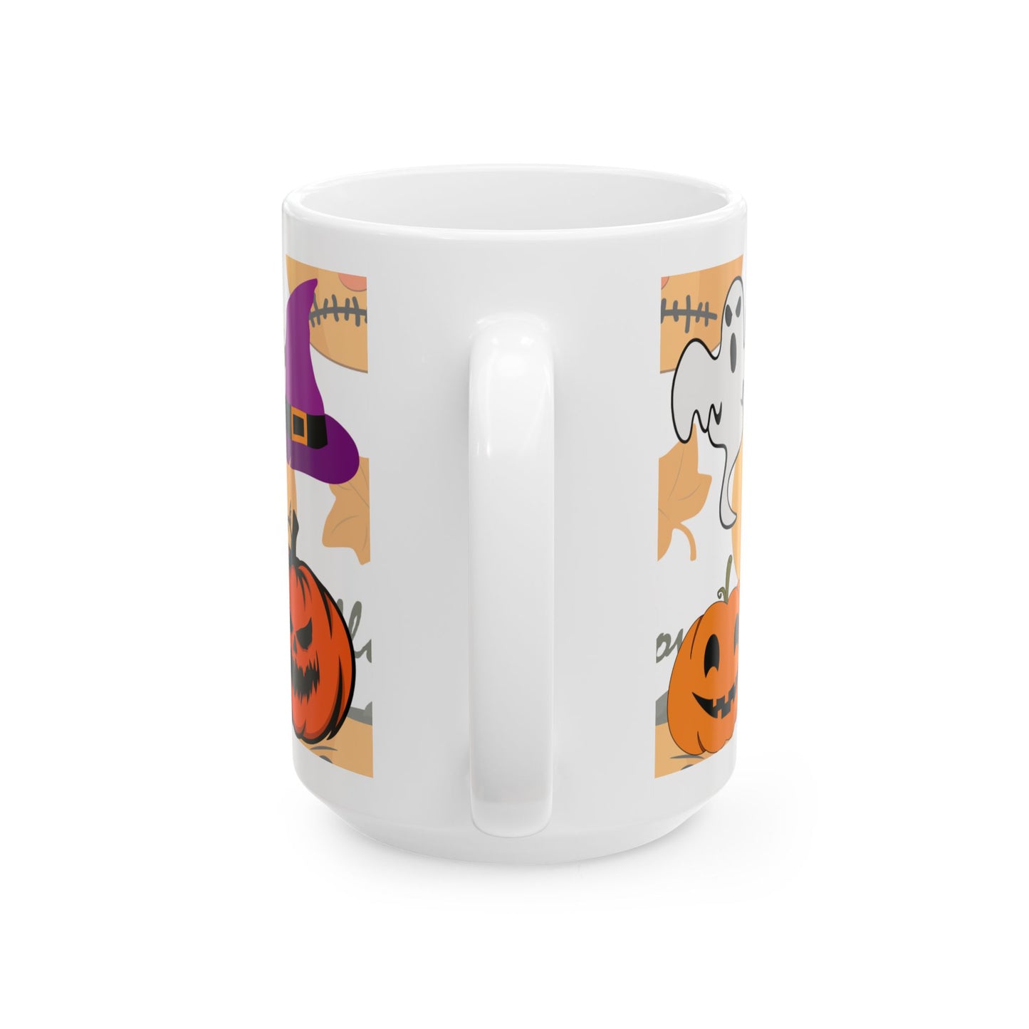 Halloween Ghost Coffee Mug — "Spooky, Spice, and Everything Nice" Ceramic Cup (11oz & 15oz)