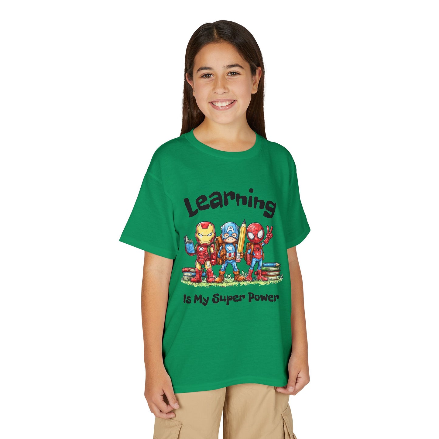 "Learning Is My Super Power" Youth Graphic Tee (Heroes Design)