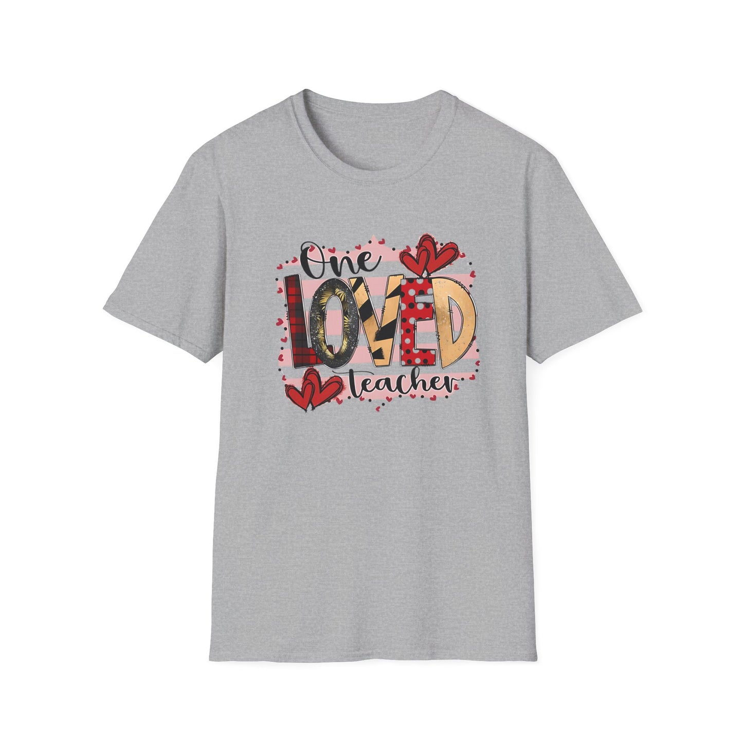 One Loved Teacher T-Shirt — Cute Plaid & Hearts Teacher Appreciation Tee