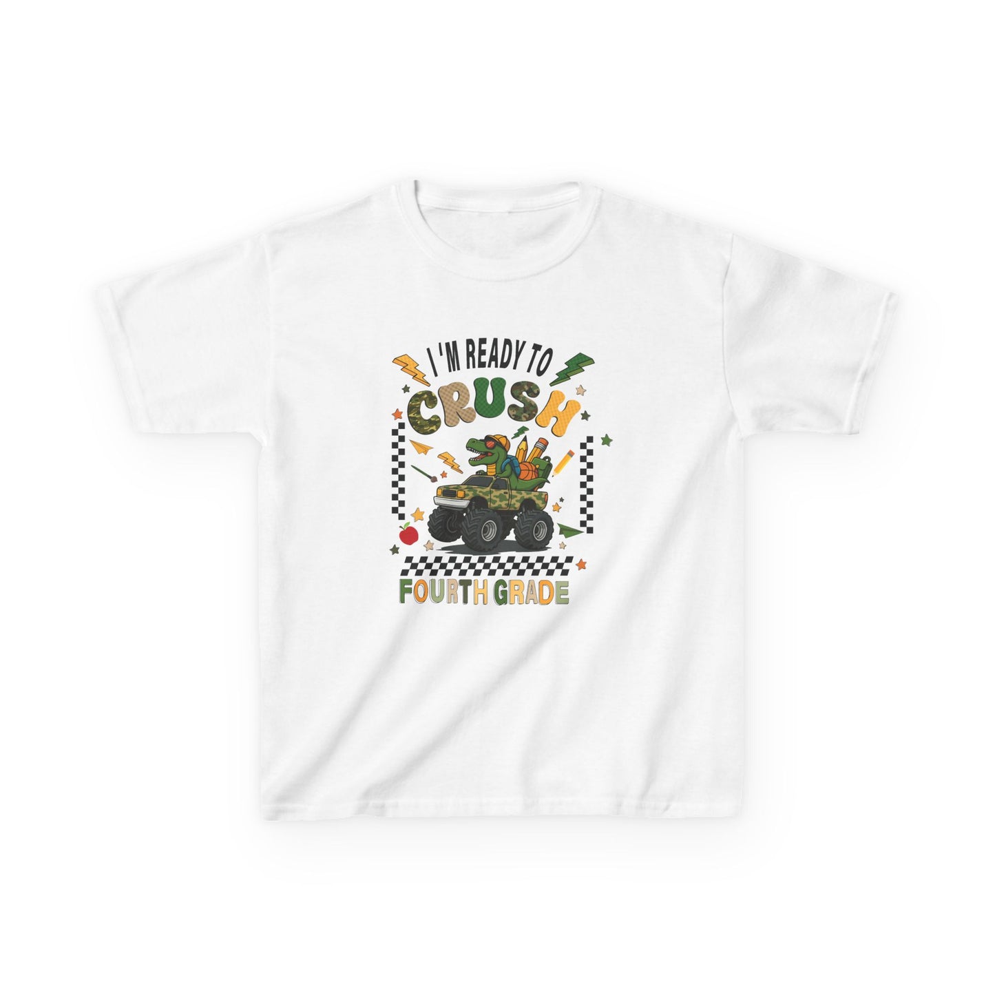 Kids 'I'm Ready to Crush Fourth Grade' Tee — Back-to-School Truck Graphic