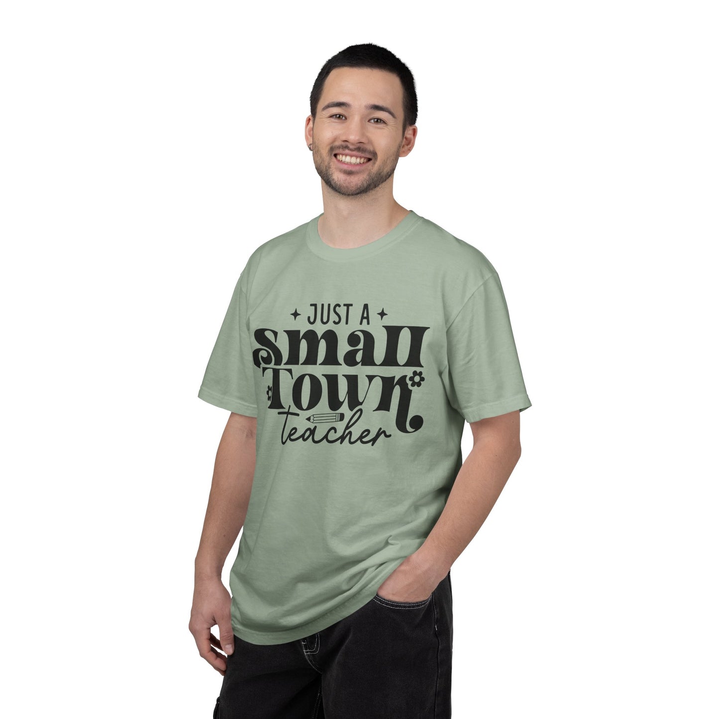 Just a Small Town Teacher T-Shirt — Retro Script Teacher Gift