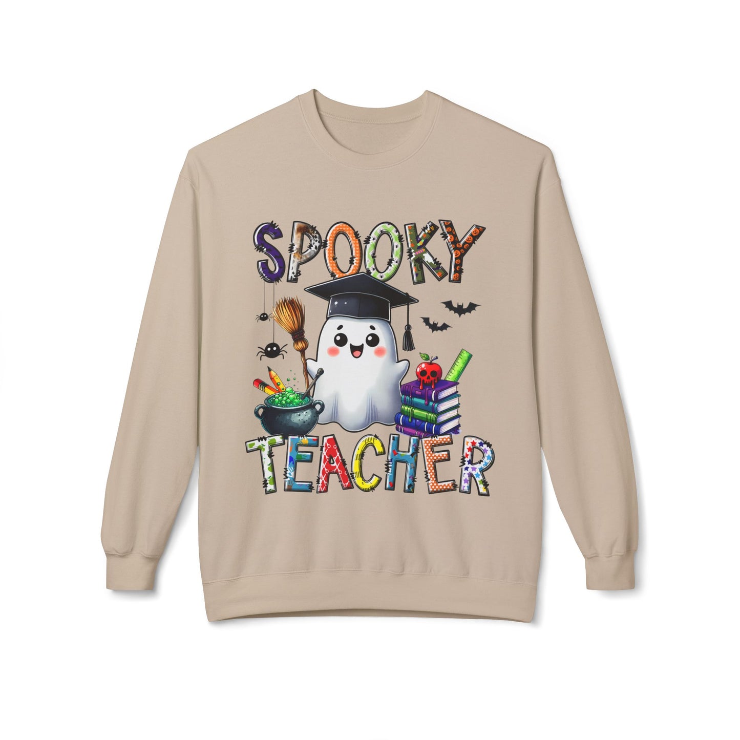 Spooky Teacher Sweatshirt – Halloween Ghost Teacher Crewneck