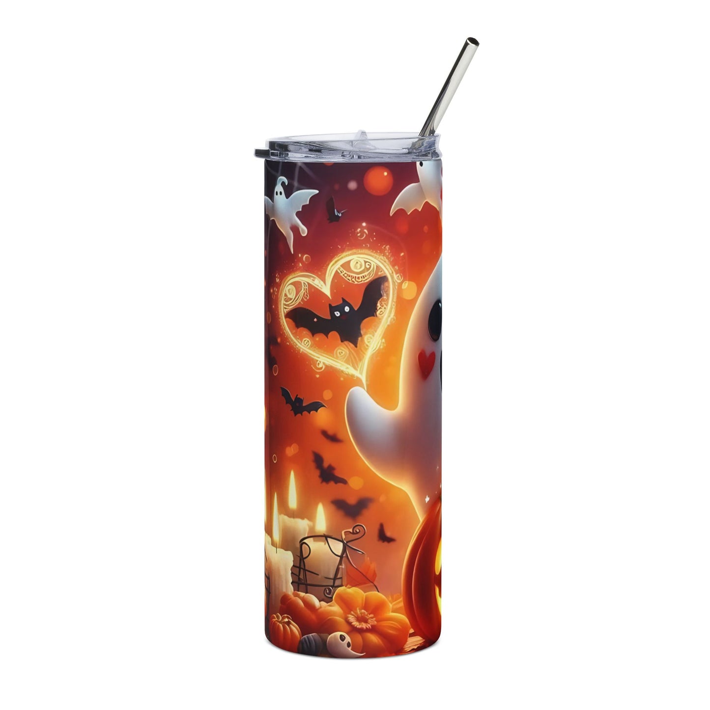Spooky Sweet Ghost & Pumpkin 20oz Stainless Steel Tumbler