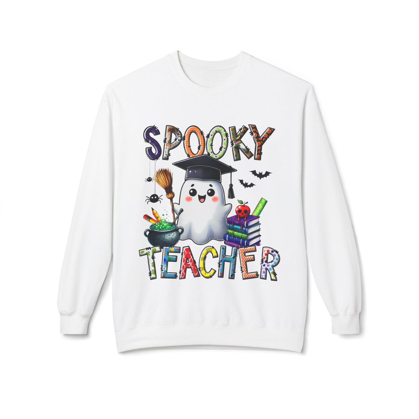 Spooky Teacher Sweatshirt – Halloween Ghost Teacher Crewneck