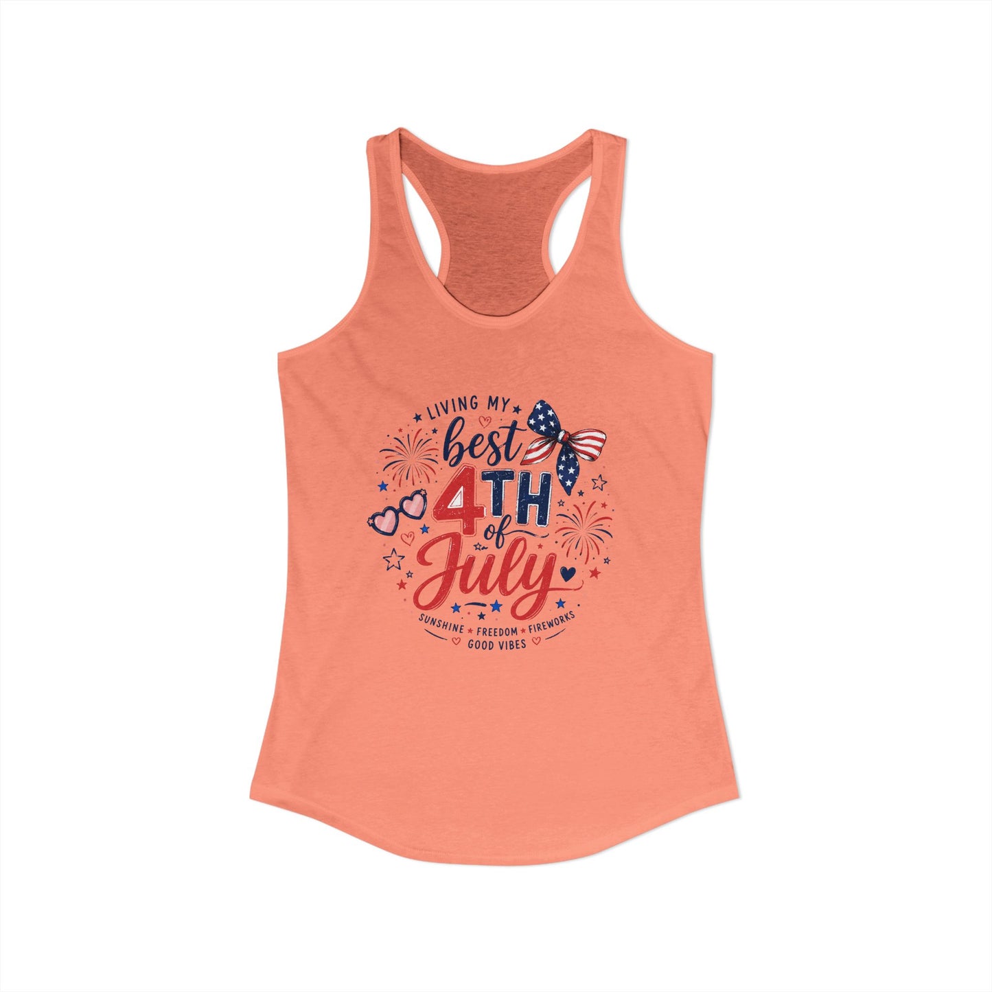4th of July Women's Racerback Tank — Patriotic Independence Day Tank Top