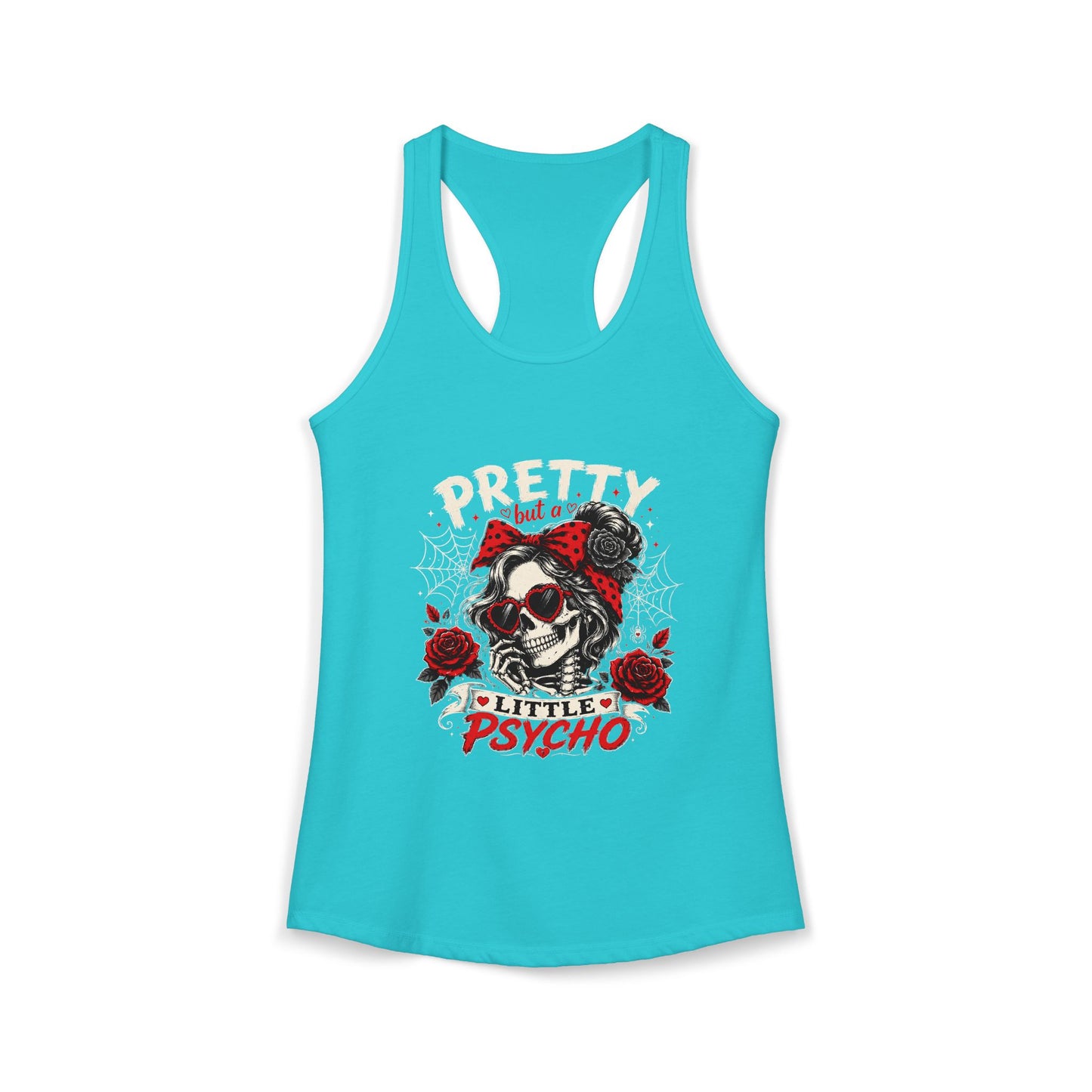 Pretty But A Little Psycho Skeleton Tank Top — Women's Racerback