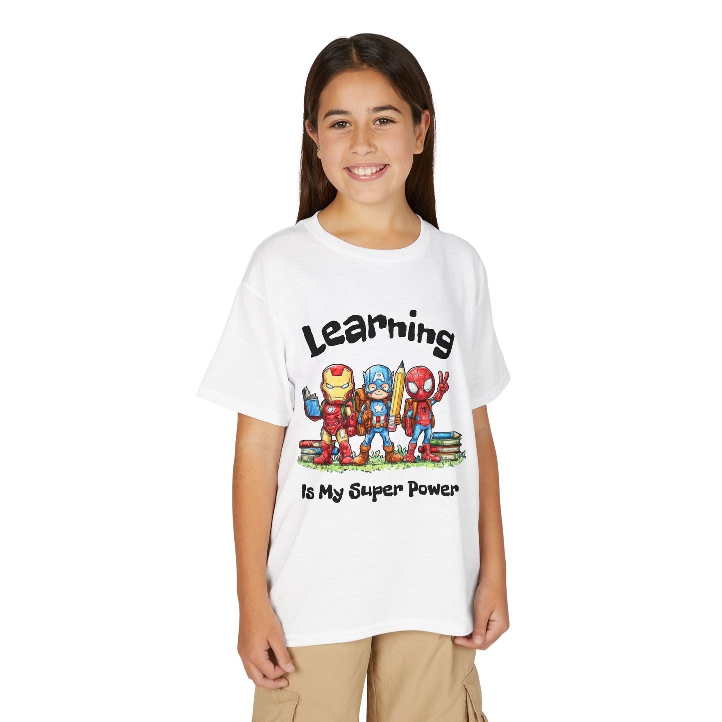 "Learning Is My Super Power" Youth Graphic Tee (Heroes Design)