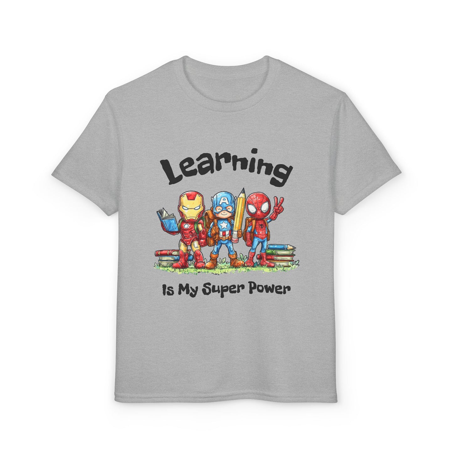 "Learning Is My Super Power" Youth Graphic Tee (Heroes Design)