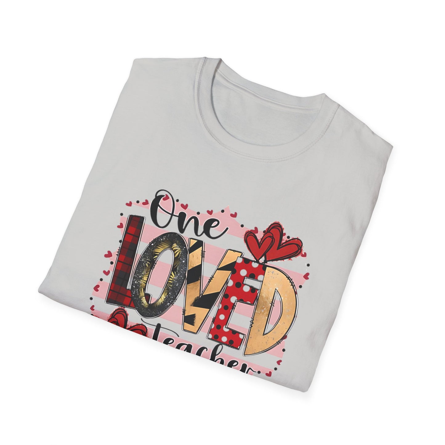 One Loved Teacher T-Shirt — Cute Plaid & Hearts Teacher Appreciation Tee