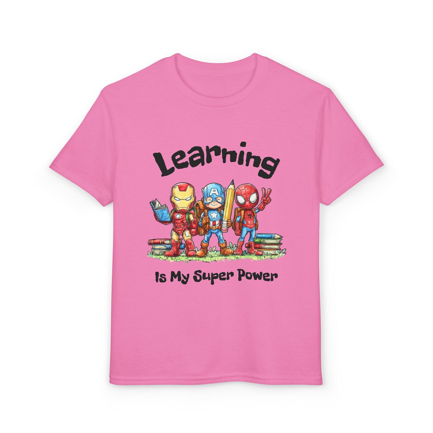"Learning Is My Super Power" Youth Graphic Tee (Heroes Design)