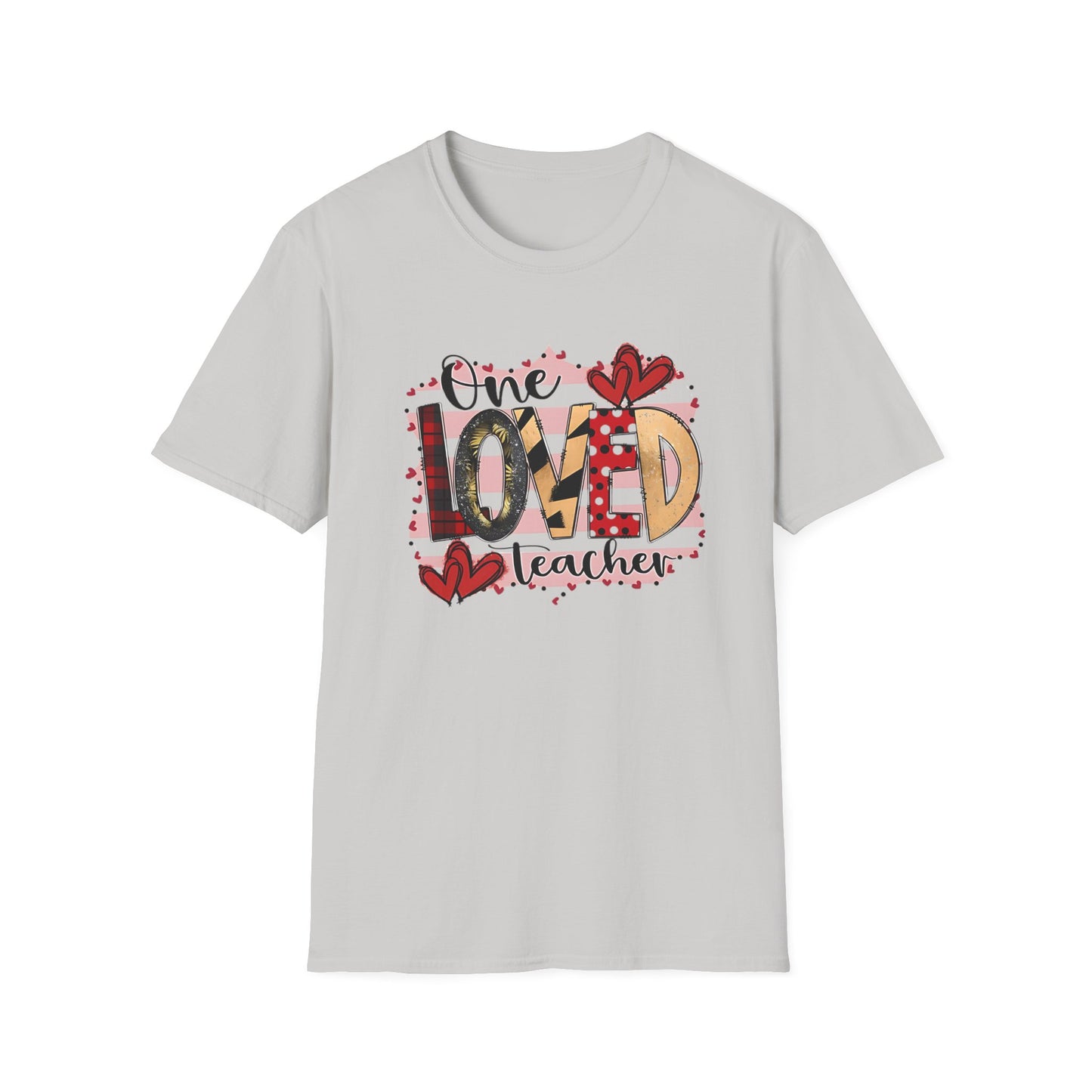 One Loved Teacher T-Shirt — Cute Plaid & Hearts Teacher Appreciation Tee