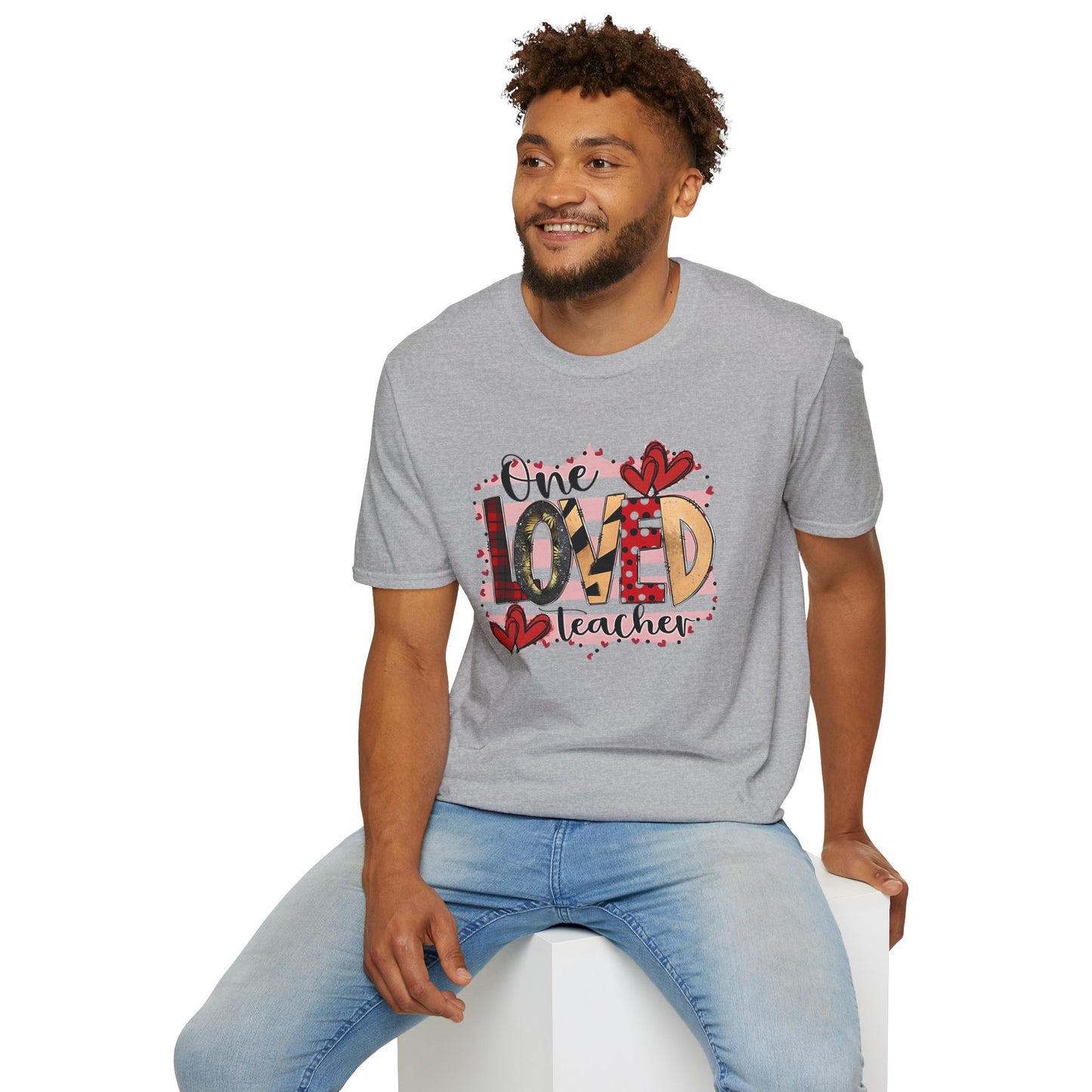 One Loved Teacher T-Shirt — Cute Plaid & Hearts Teacher Appreciation Tee