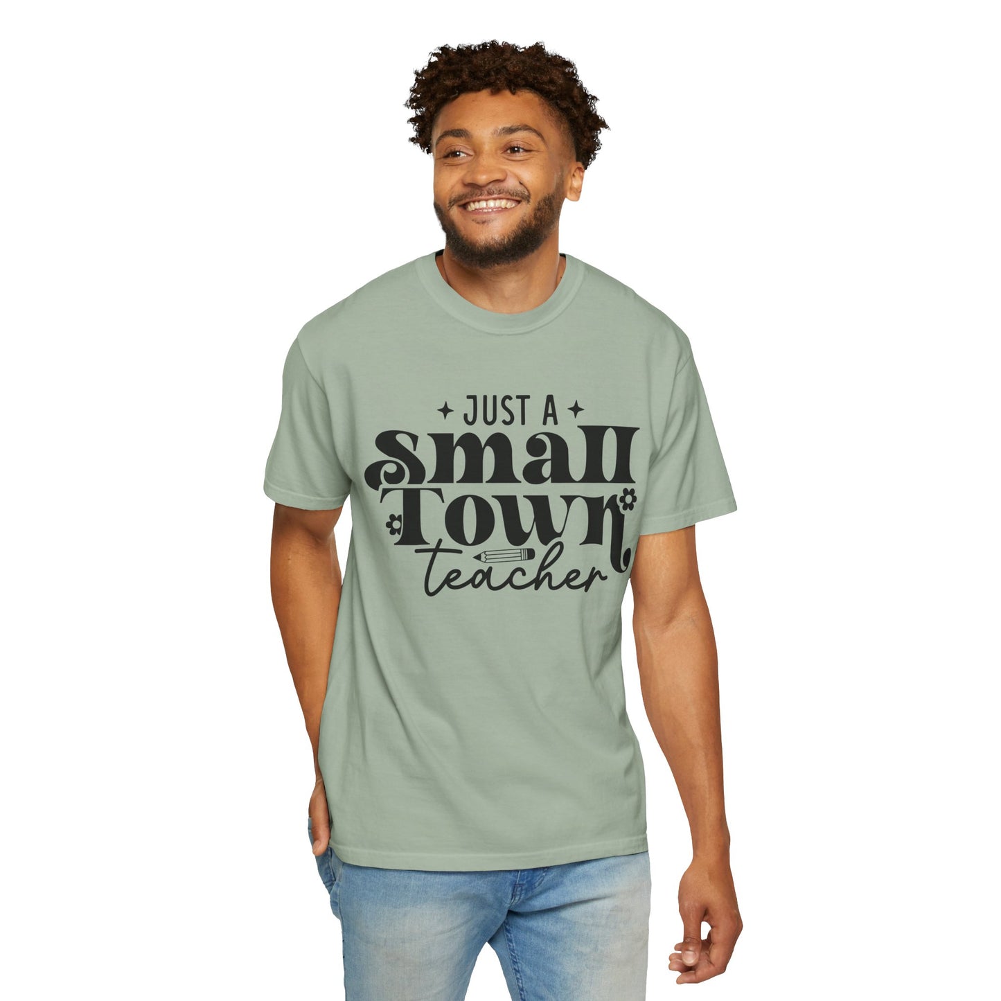 Just a Small Town Teacher T-Shirt — Retro Script Teacher Gift