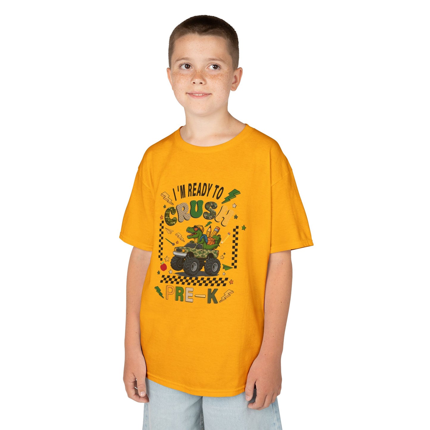 Kids Tee — “I’m Ready to Crush Pre-K” Monster Truck Preschool Shirt