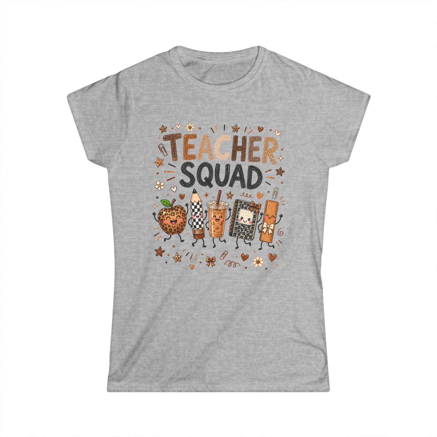 Teacher Squad T-Shirt — Cute School Supplies Graphic Tee for Female Teachers