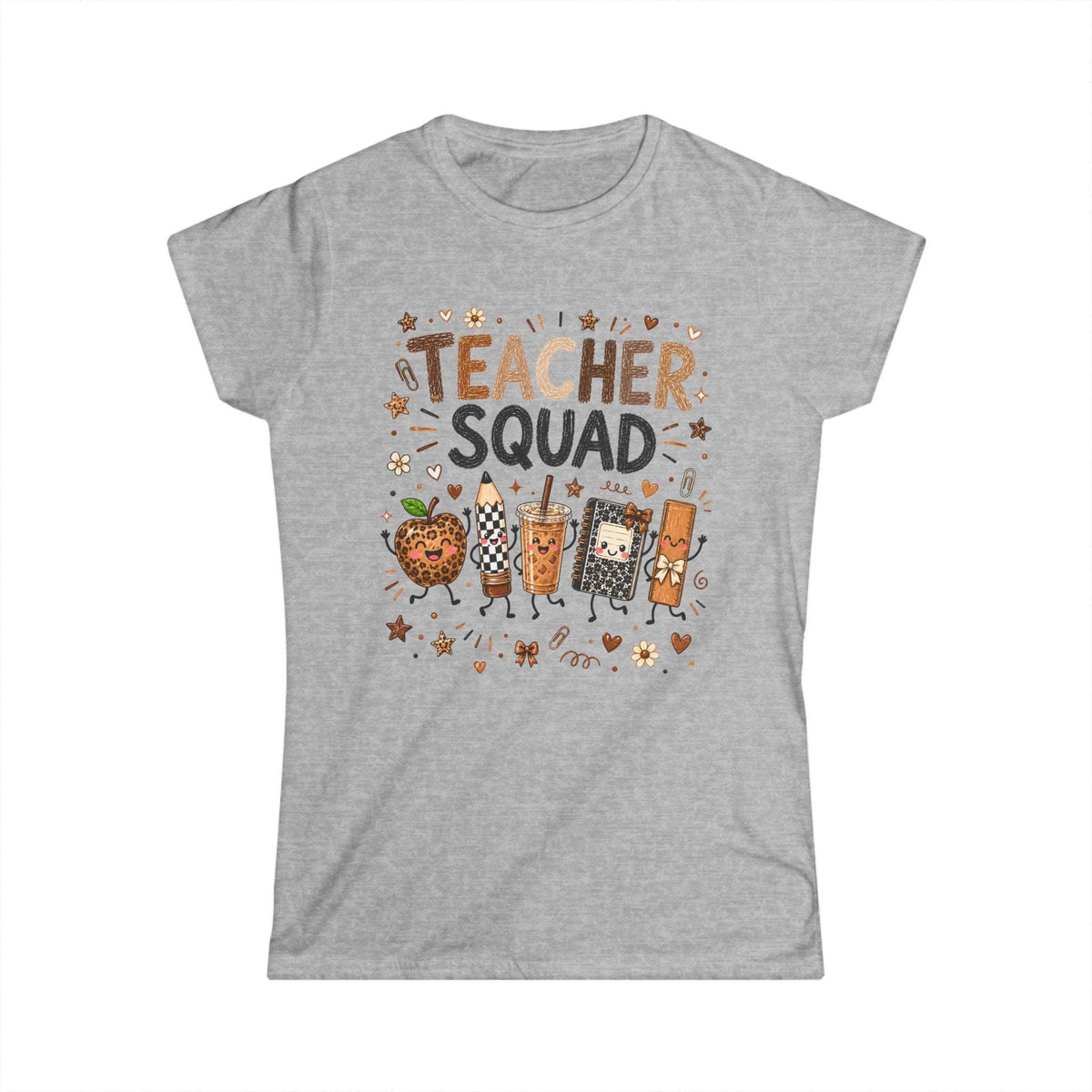 Teacher Squad T-Shirt — Cute School Supplies Graphic Tee for Female Teachers