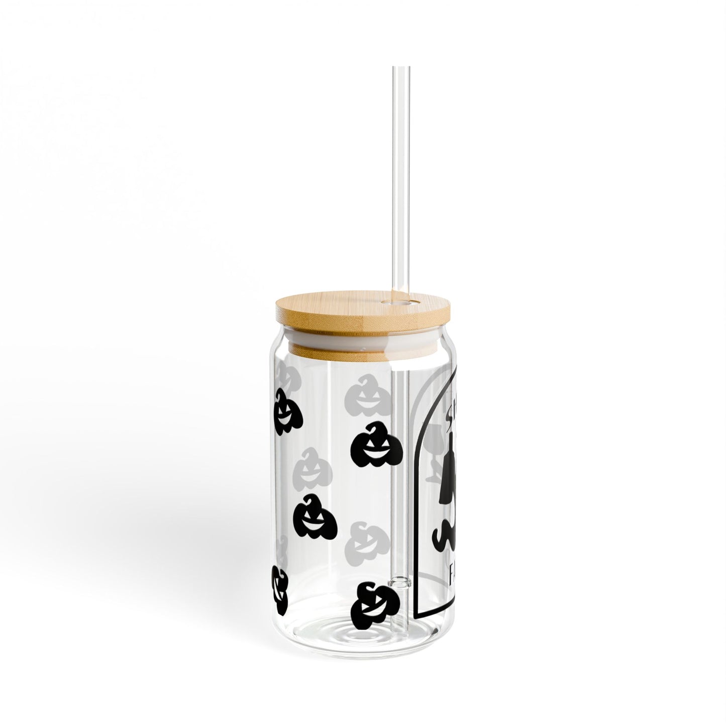Halloween 'Sheet Faced' Sipper Glass - 16oz Funny Ghost Pumpkin Straw Cup