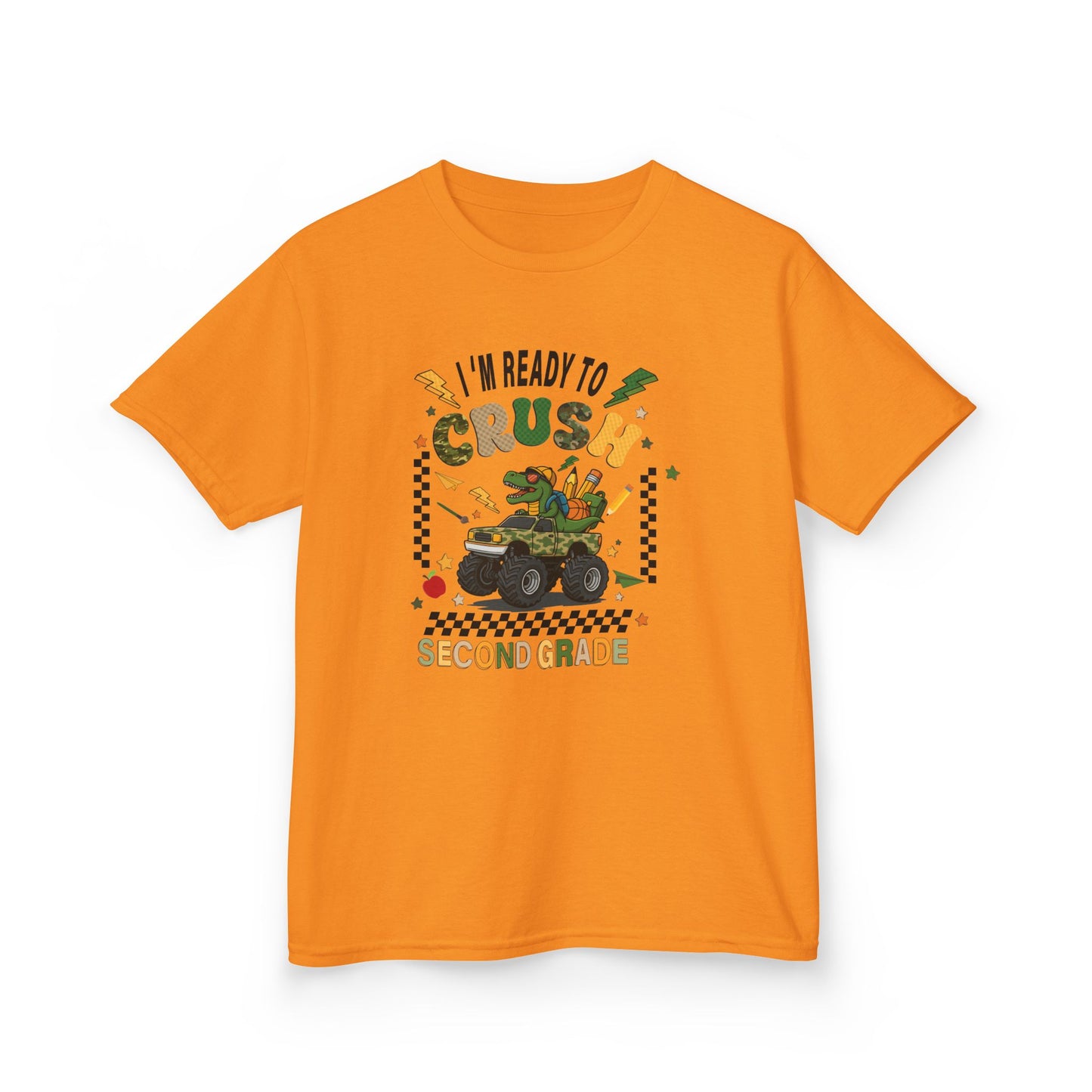 Kids Tee — "I'm Ready to Crush Second Grade" Monster Truck Back-to-School Shirt