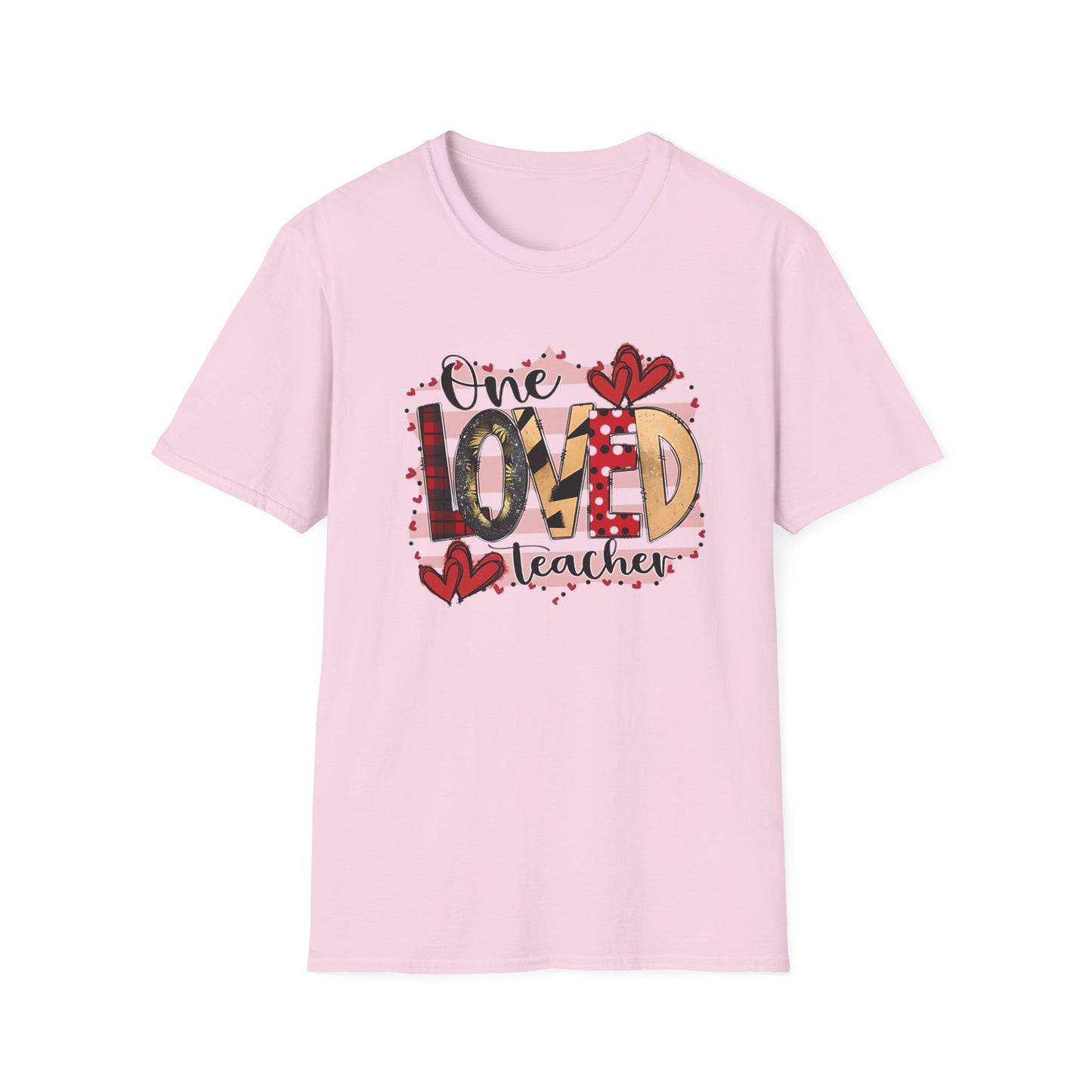 One Loved Teacher T-Shirt — Cute Plaid & Hearts Teacher Appreciation Tee