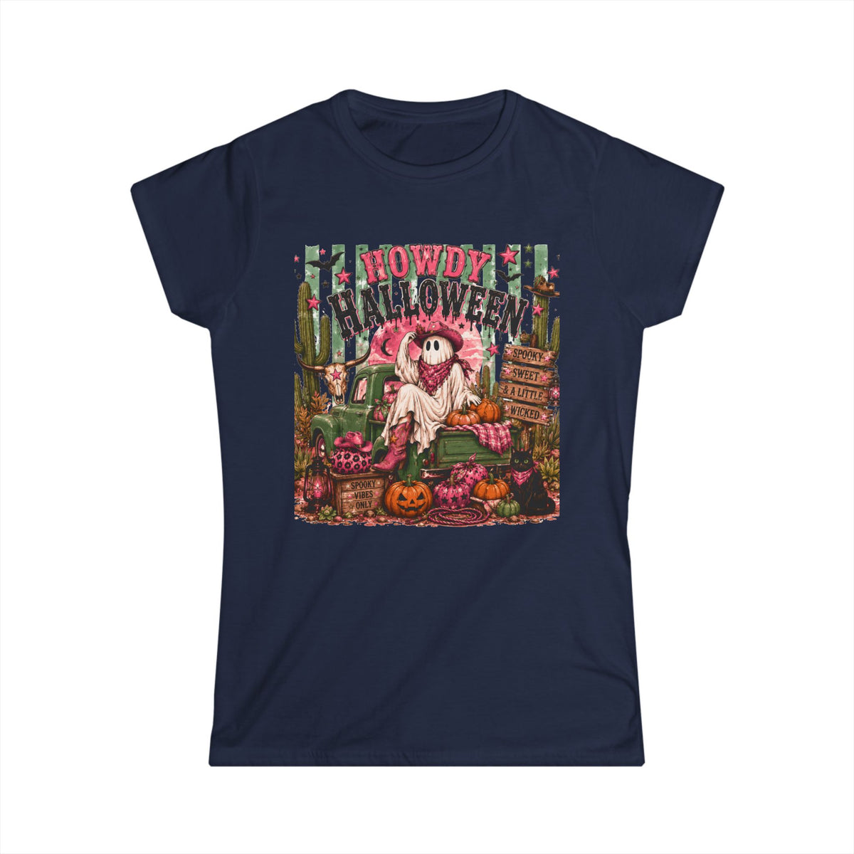 Howdy Halloween Pink Western Ghost Graphic Tee