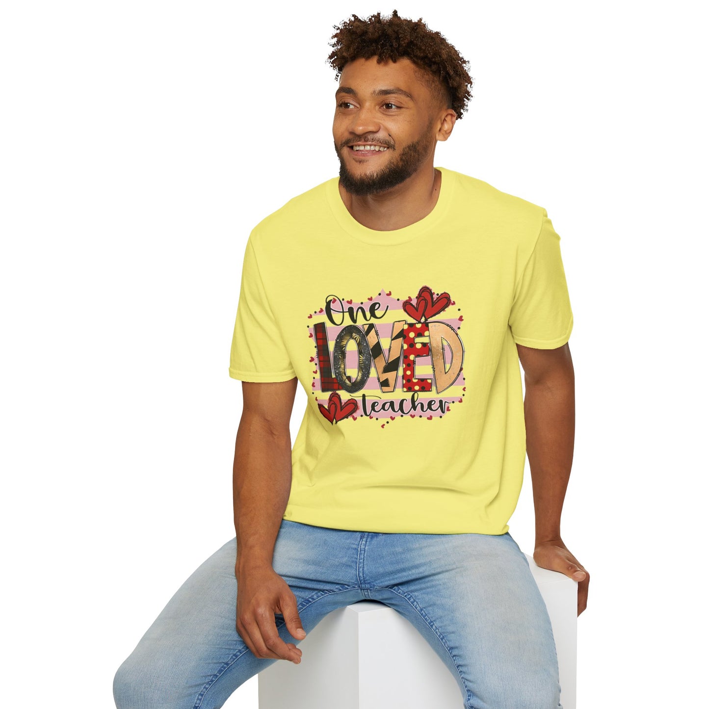 One Loved Teacher T-Shirt — Cute Plaid & Hearts Teacher Appreciation Tee