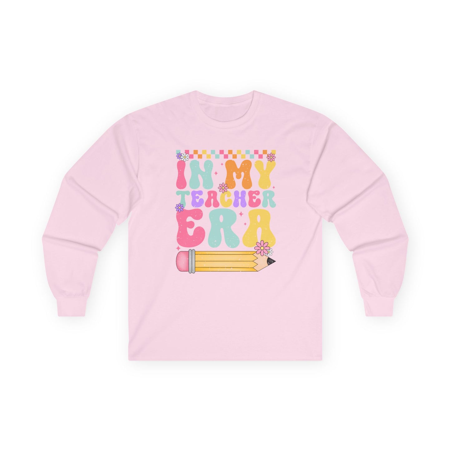Teacher Era Long Sleeve Tee — "In My Teacher Era" Colorful Pencil Design