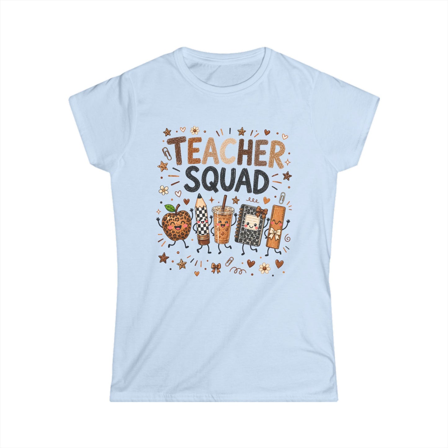 Teacher Squad T-Shirt — Cute School Supplies Graphic Tee for Female Teachers
