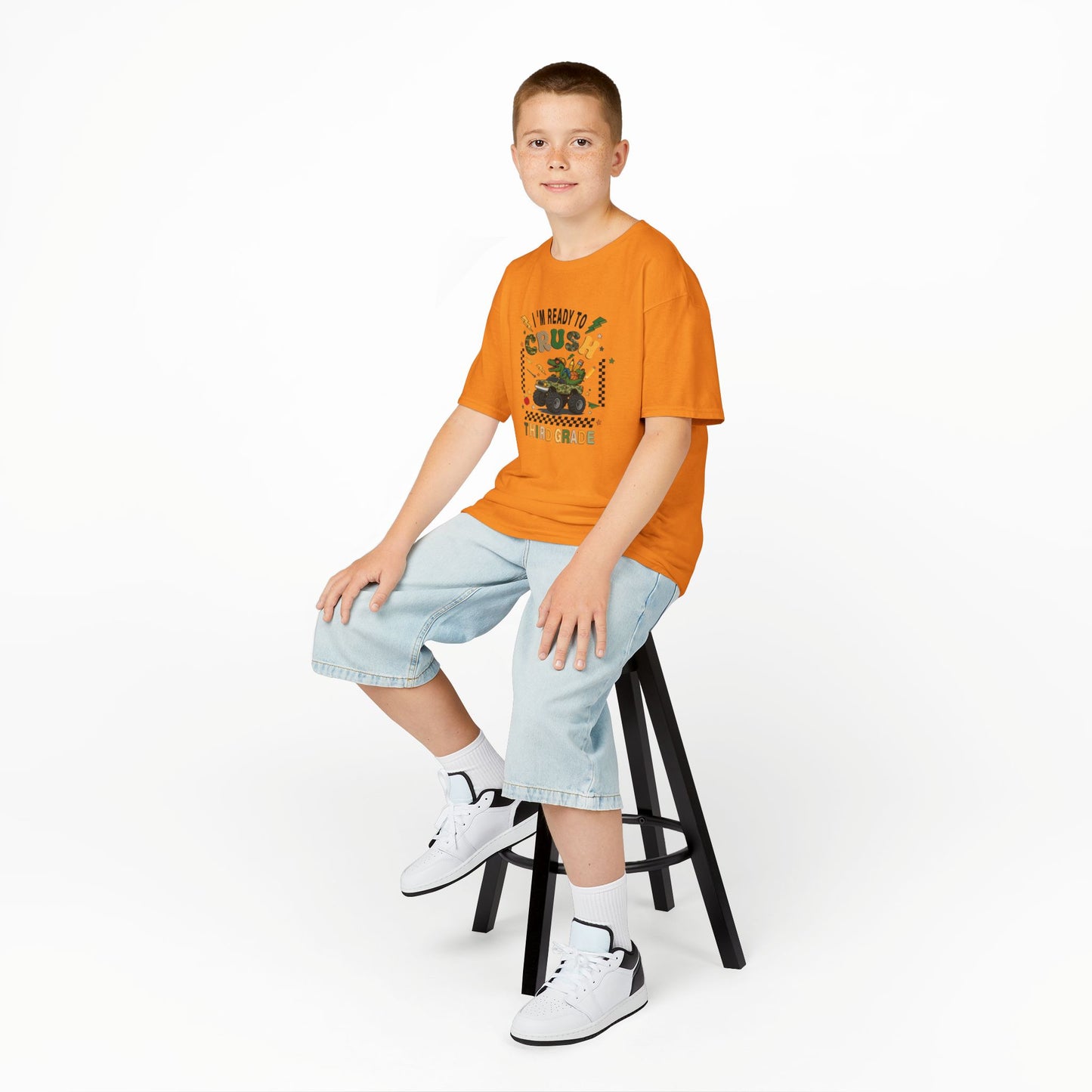 Kids Tee — “Ready to Crush Third Grade” Monster Truck Back-to-School Shirt