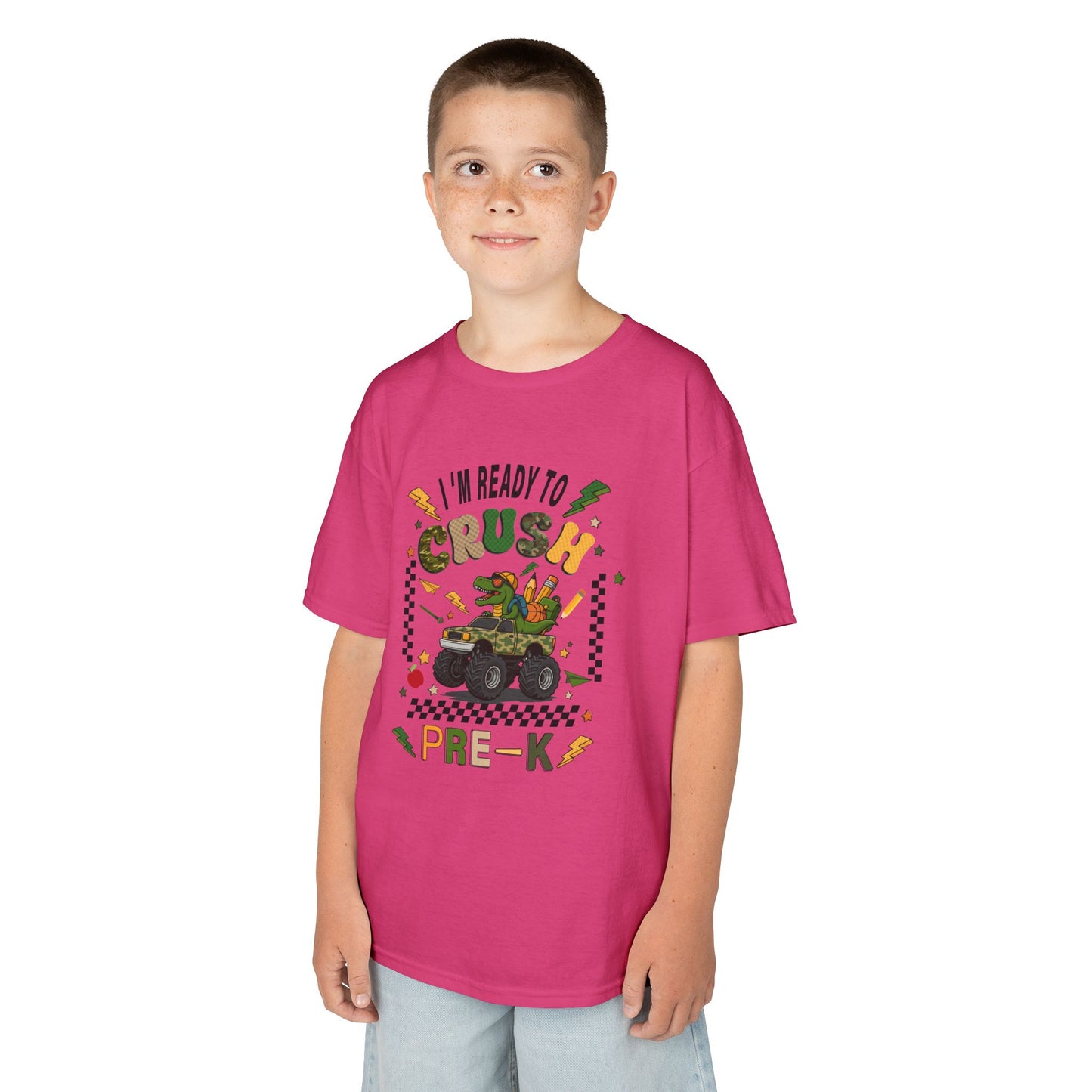 Kids Tee — “I’m Ready to Crush Pre-K” Monster Truck Preschool Shirt