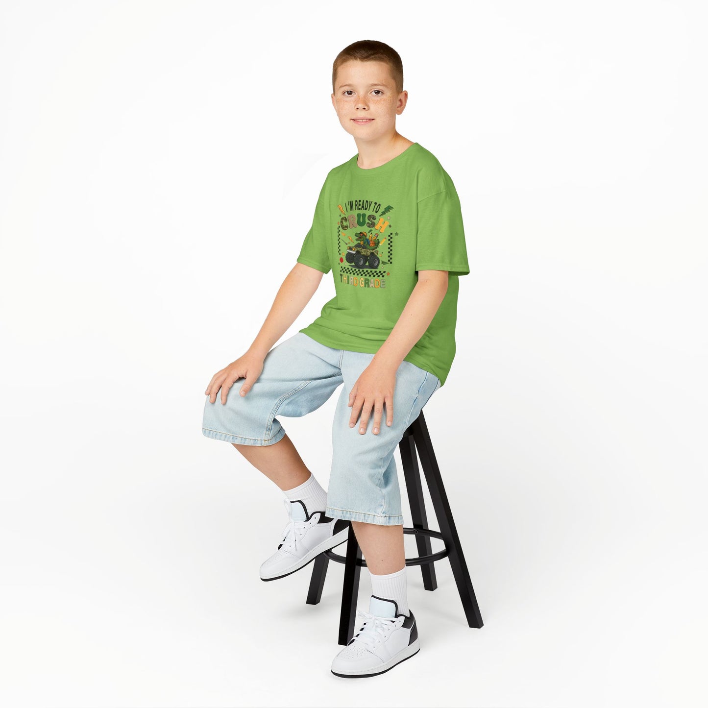 Kids Tee — “Ready to Crush Third Grade” Monster Truck Back-to-School Shirt