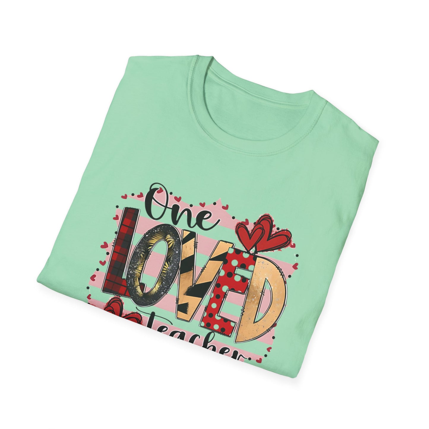 One Loved Teacher T-Shirt — Cute Plaid & Hearts Teacher Appreciation Tee
