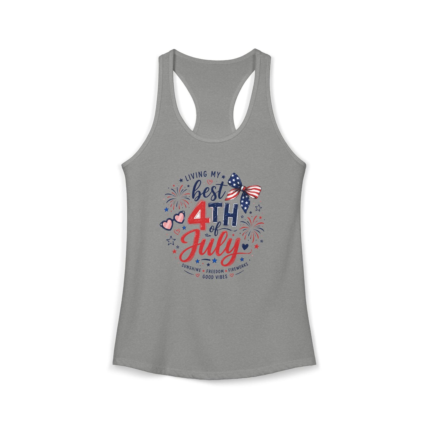 4th of July Women's Racerback Tank — Patriotic Independence Day Tank Top
