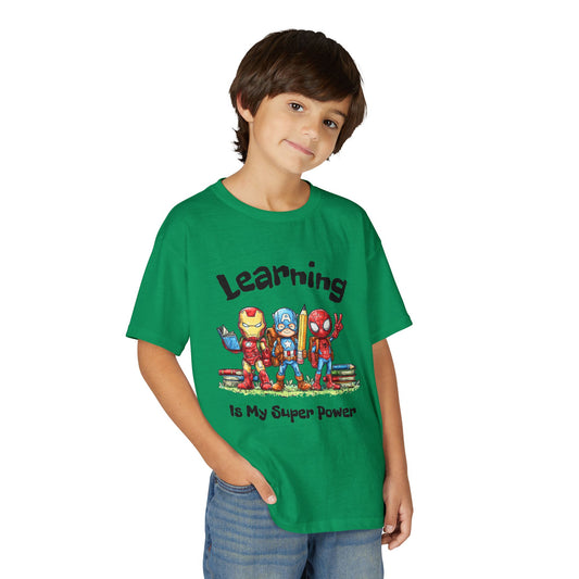"Learning Is My Super Power" Youth Graphic Tee (Heroes Design)