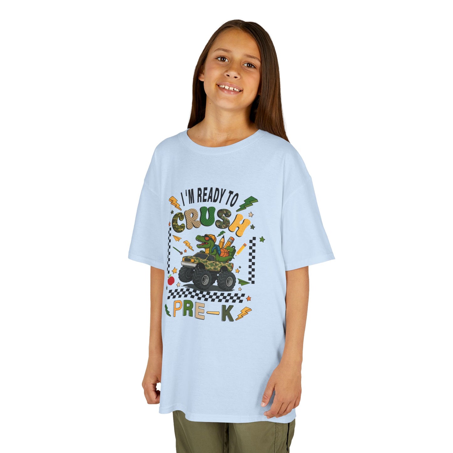 Kids Tee — “I’m Ready to Crush Pre-K” Monster Truck Preschool Shirt