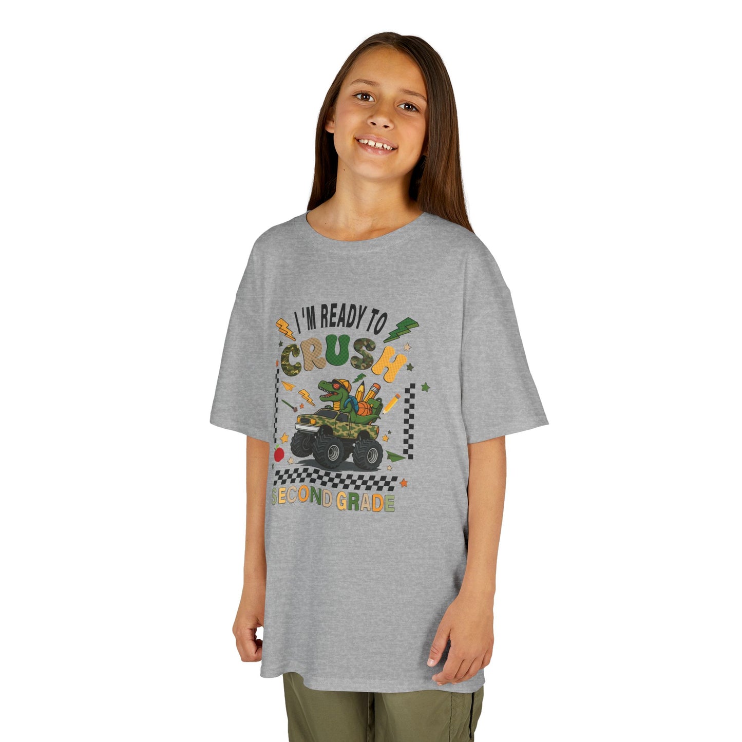 Kids Tee — "I'm Ready to Crush Second Grade" Monster Truck Back-to-School Shirt