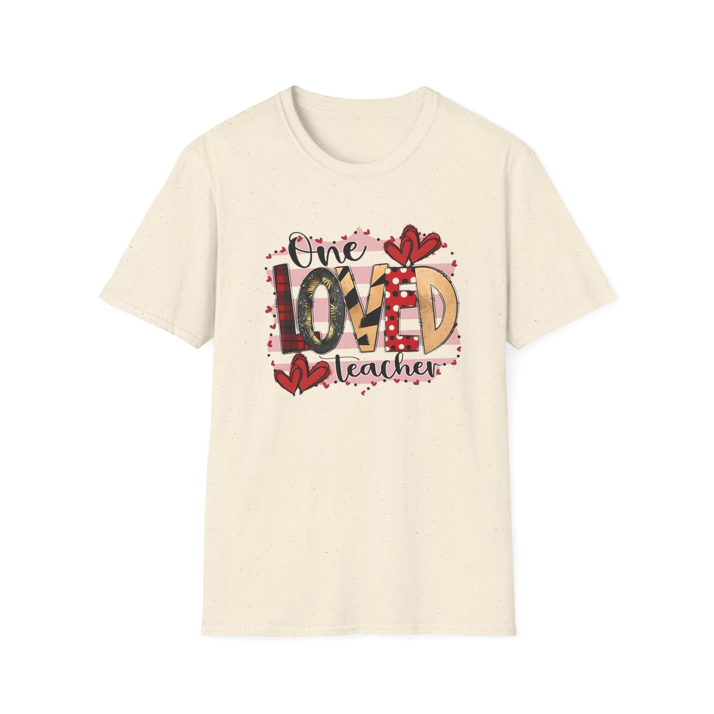 One Loved Teacher T-Shirt — Cute Plaid & Hearts Teacher Appreciation Tee