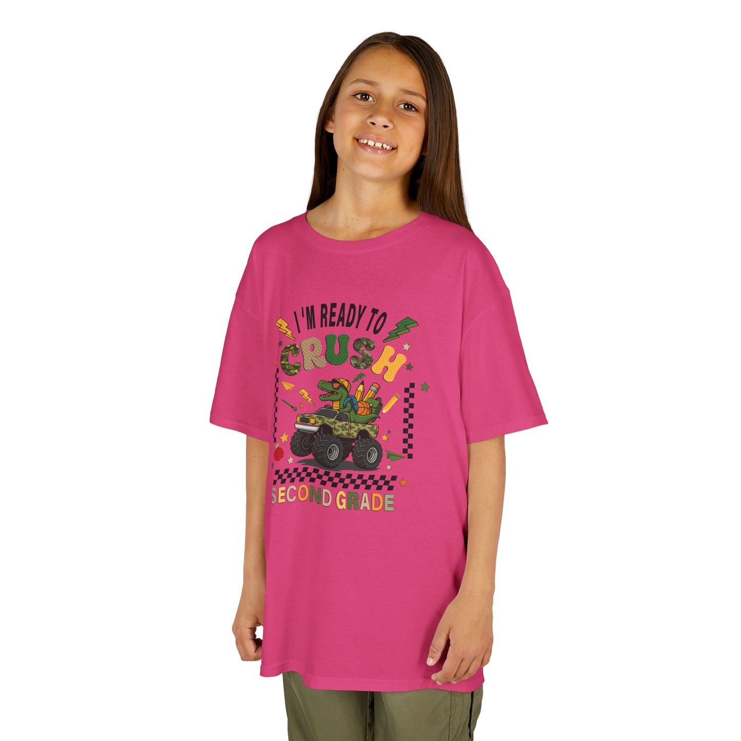 Kids Tee — "I'm Ready to Crush Second Grade" Monster Truck Back-to-School Shirt