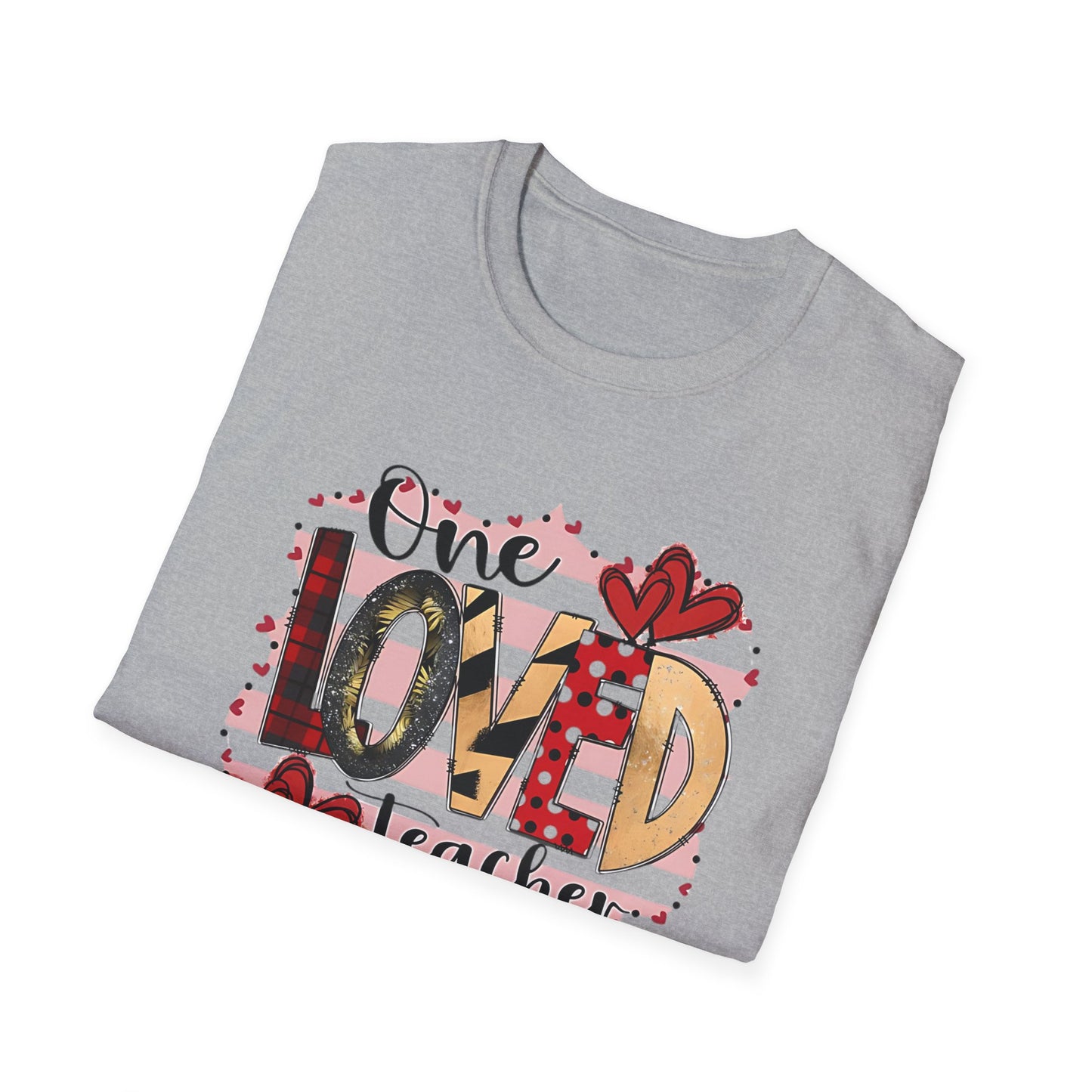 One Loved Teacher T-Shirt — Cute Plaid & Hearts Teacher Appreciation Tee