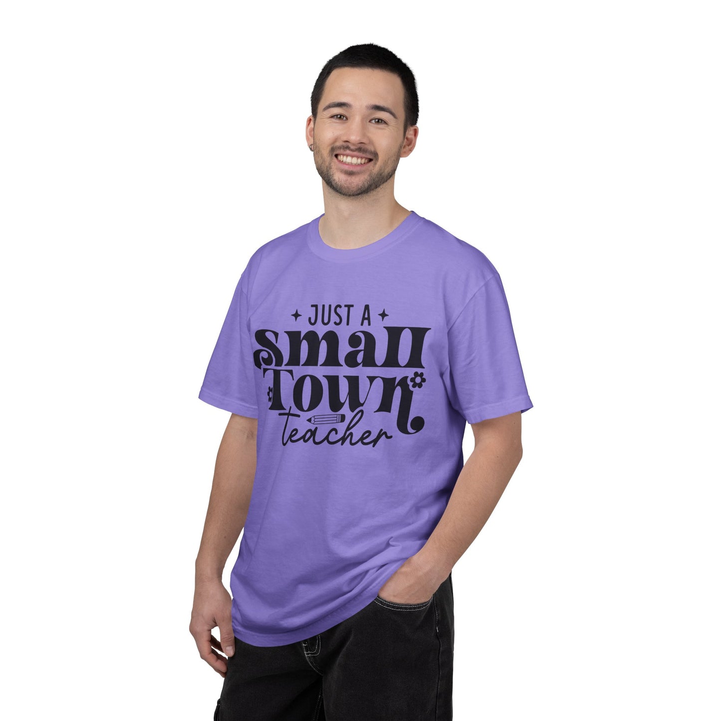 Just a Small Town Teacher T-Shirt — Retro Script Teacher Gift