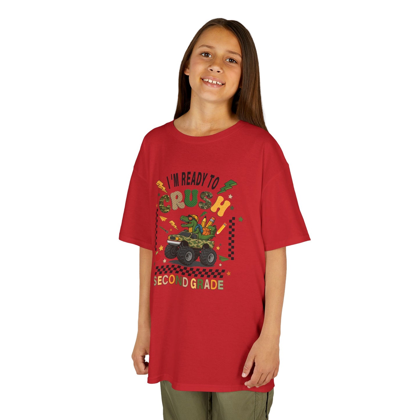 Kids Tee — "I'm Ready to Crush Second Grade" Monster Truck Back-to-School Shirt