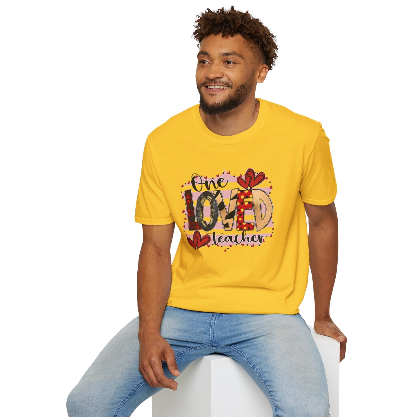 One Loved Teacher T-Shirt — Cute Plaid & Hearts Teacher Appreciation Tee