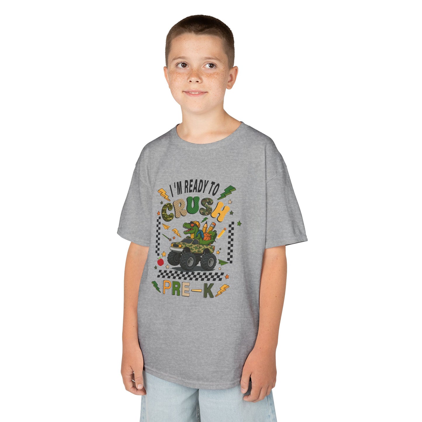 Kids Tee — “I’m Ready to Crush Pre-K” Monster Truck Preschool Shirt