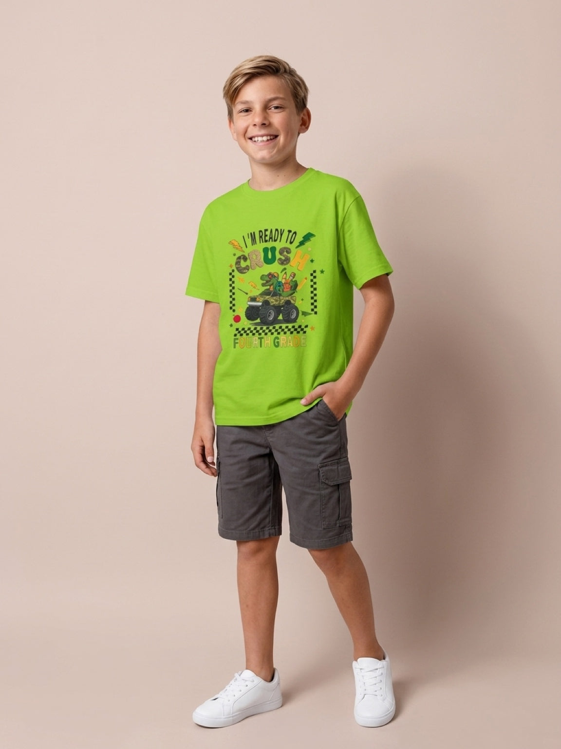 Kids 'I'm Ready to Crush Fourth Grade' Tee — Back-to-School Truck Graphic