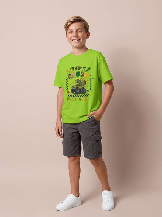 Kids 'I'm Ready to Crush Fourth Grade' Tee — Back-to-School Truck Graphic
