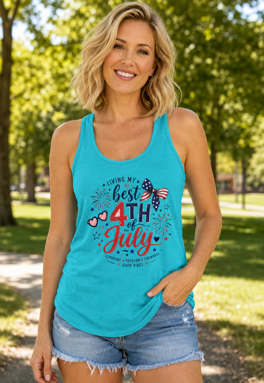 4th of July Women's Racerback Tank — Patriotic Independence Day Tank Top