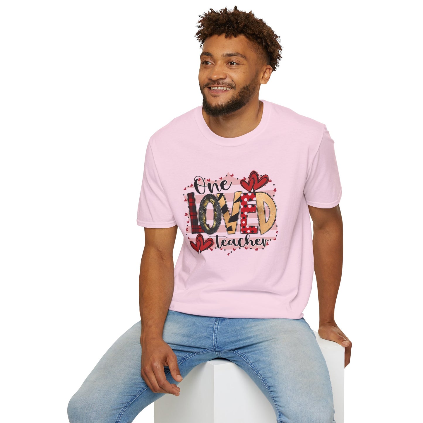 One Loved Teacher T-Shirt — Cute Plaid & Hearts Teacher Appreciation Tee