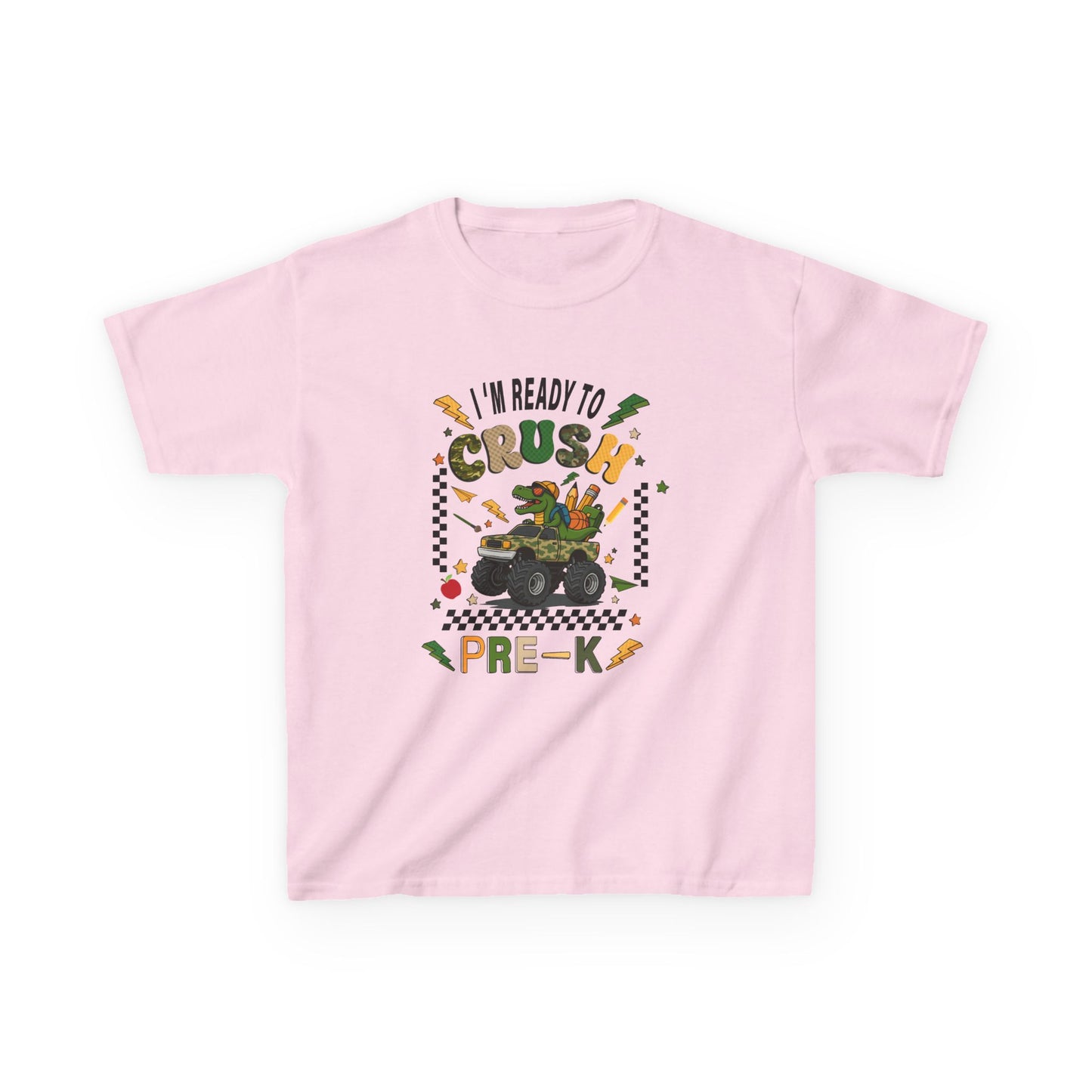 Kids Tee — “I’m Ready to Crush Pre-K” Monster Truck Preschool Shirt